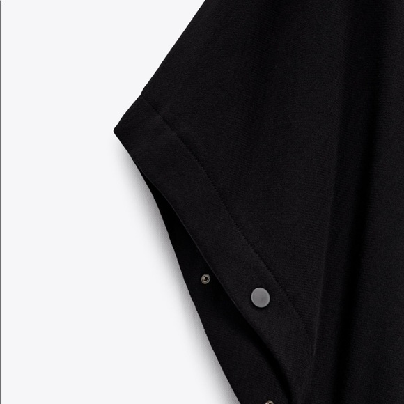 NWT ZARA LIMITED EDITION BLACK WOOL PONCHO COAT SIZE M - Picture 2 of 5